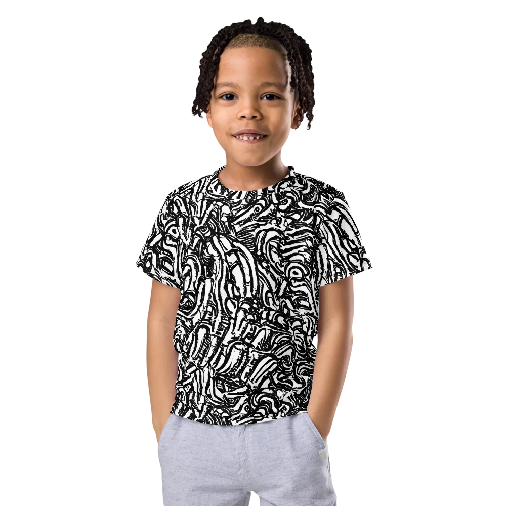 Shadow Marbling on Kids Crew Neck T-Shirt — Front