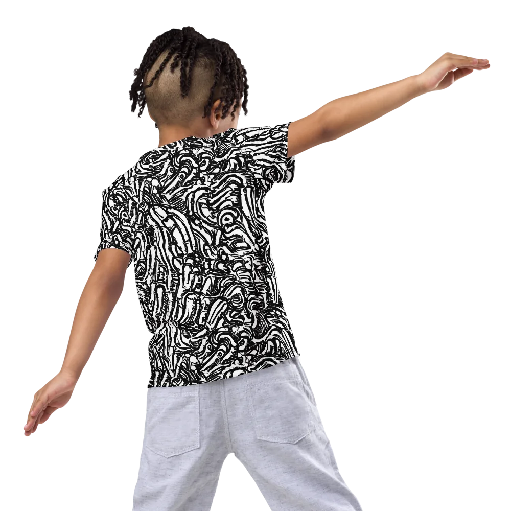 Shadow Marbling on Kids Crew Neck T-Shirt — Back