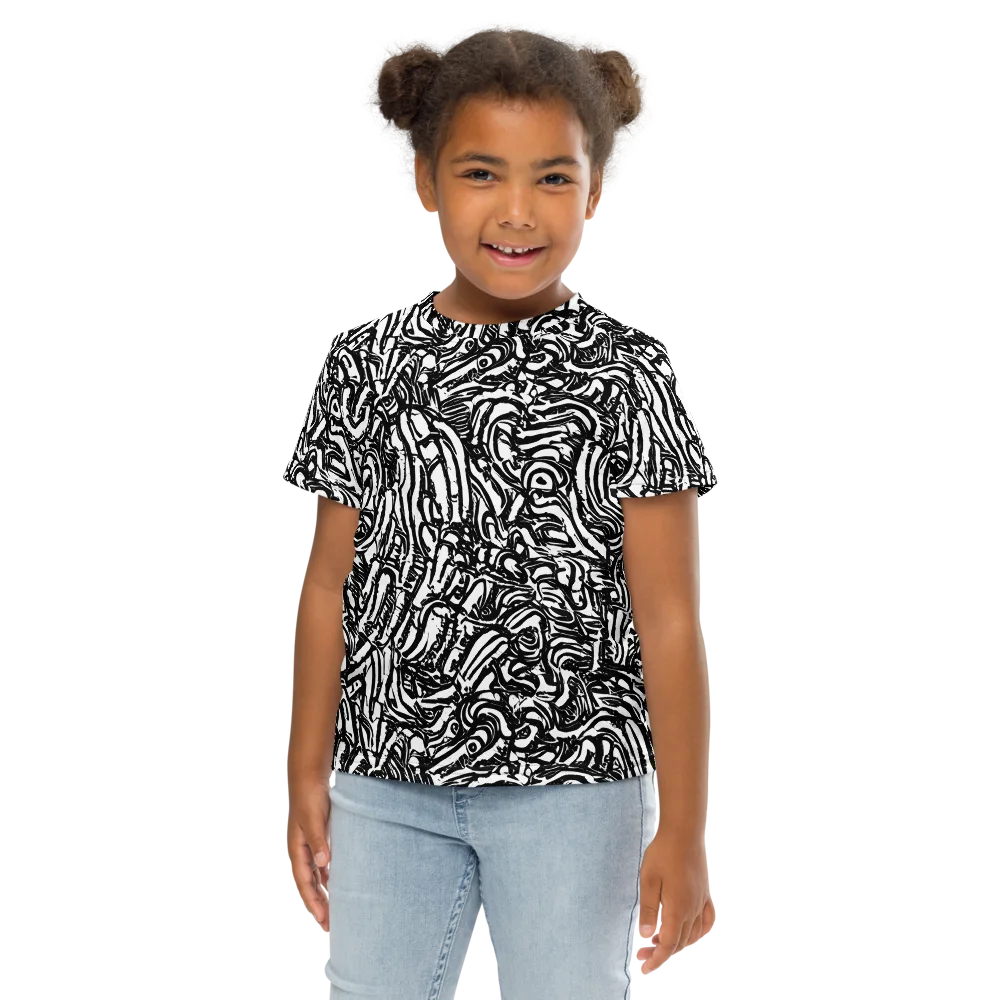 Shadow Marbling on Kids Crew Neck T-Shirt — Front