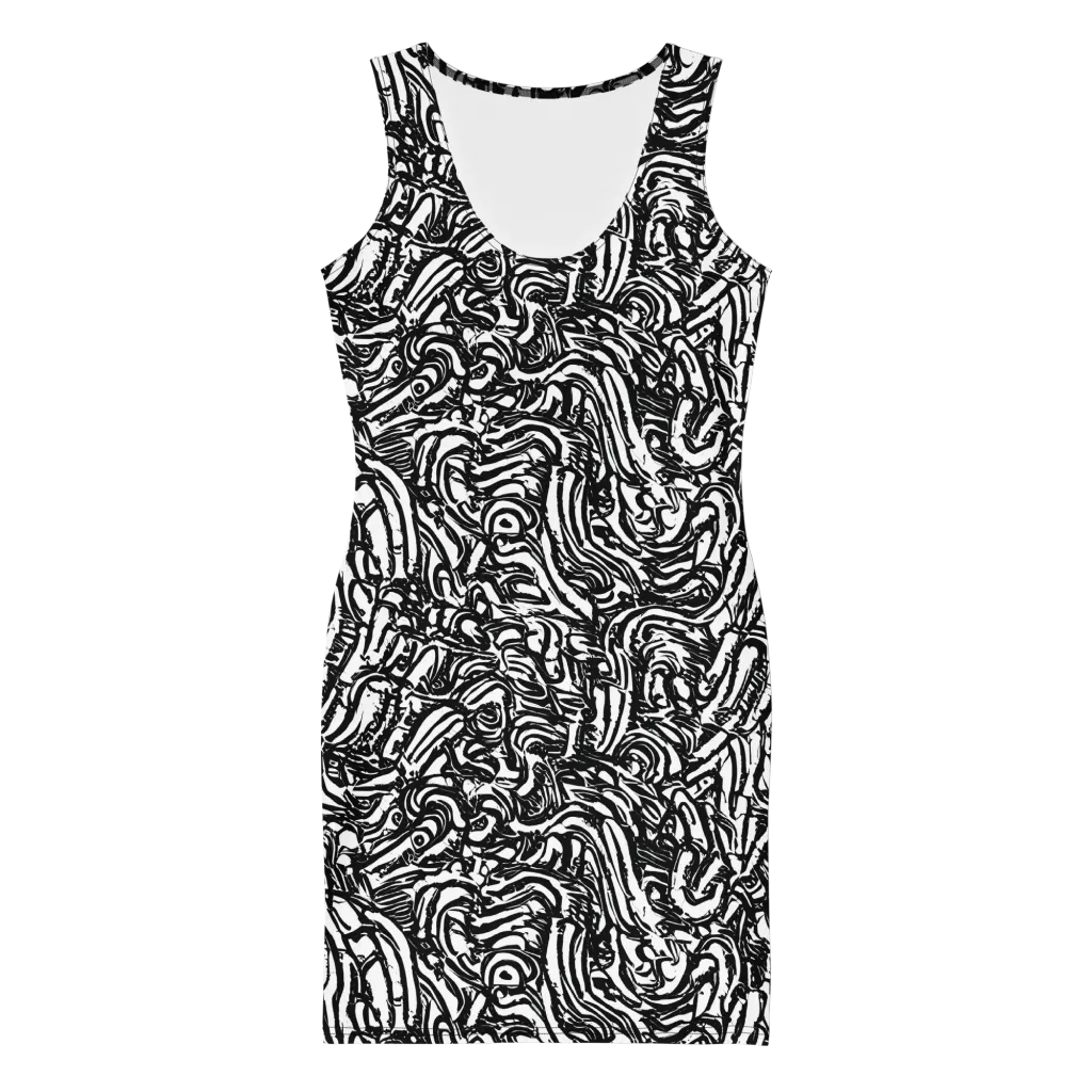 Shadow Marbling on Bodycon Dress — Front