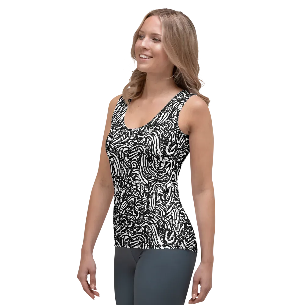Shadow Marbling on Women's Tank Top — Left Front