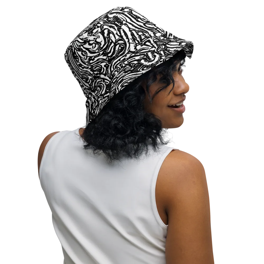 Shadow Marbling on Reversible Bucket Hat — Right Outside