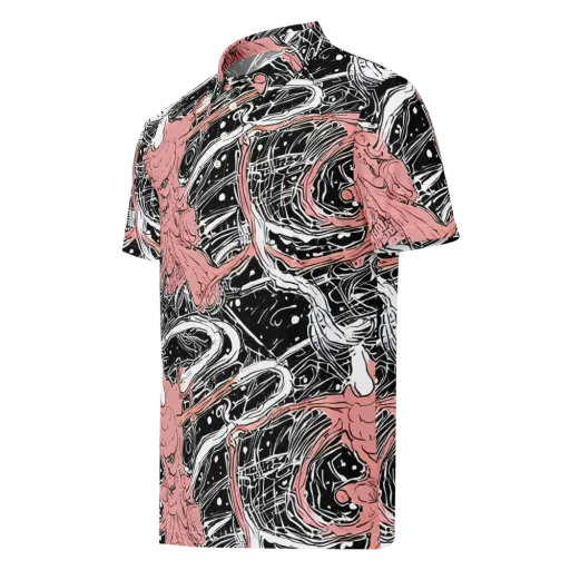 Blush Ink Current on a Men's Slim Fit Polo Shirt