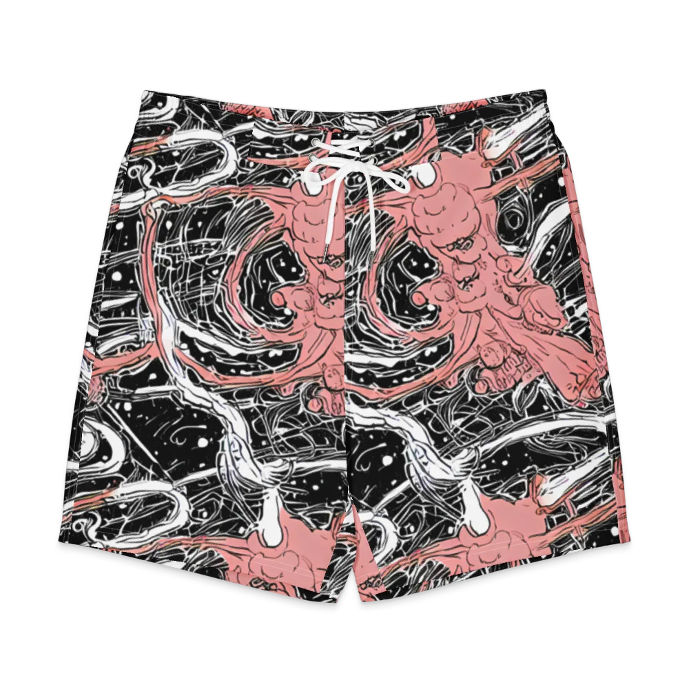 Blush Ink Current on Men's Board Shorts — Front