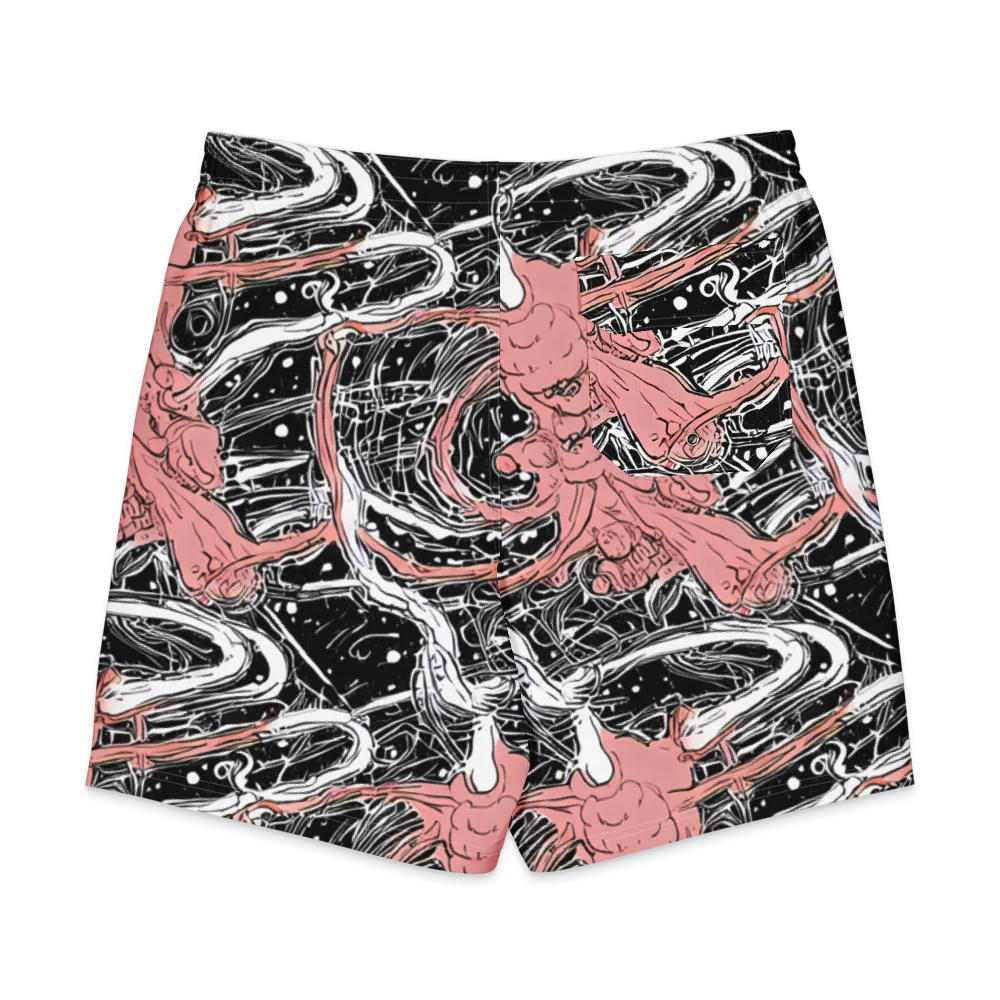 Blush Ink Current on Men's Board Shorts — Back