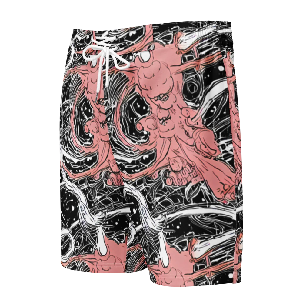 Blush Ink Current on Men's Board Shorts — Front