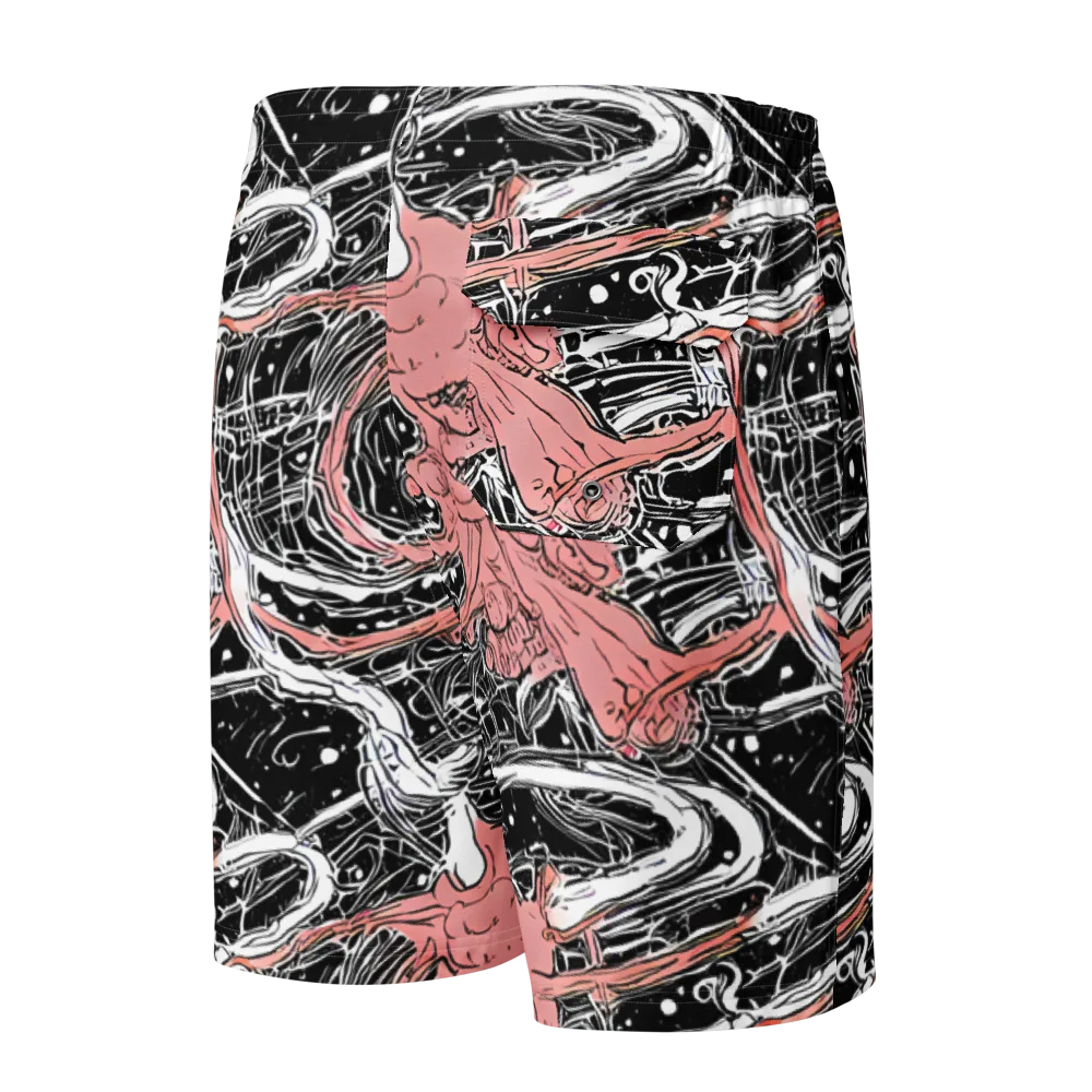 Blush Ink Current on Men's Board Shorts — Back