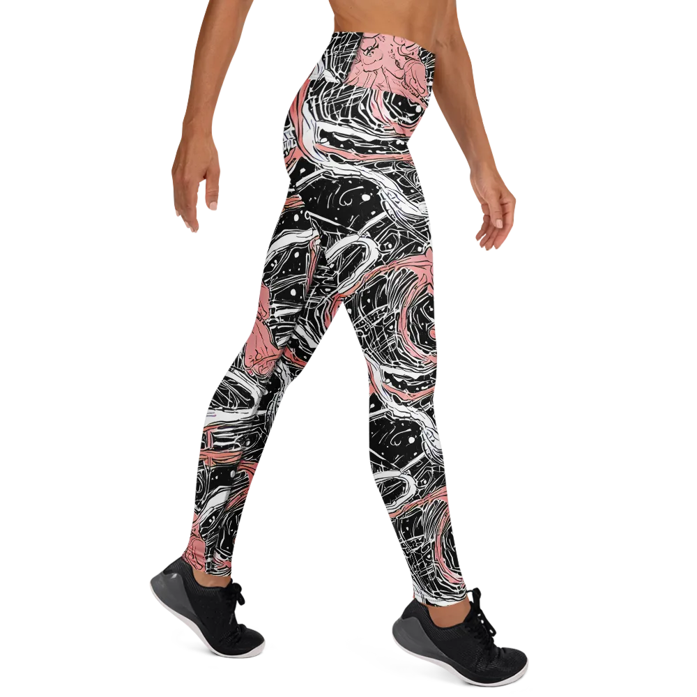 Blush Ink Current on Yoga Leggings — Right