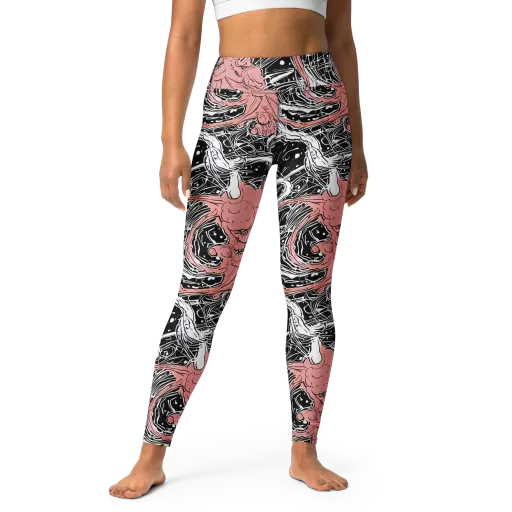 Blush Ink Current on a Yoga Leggings