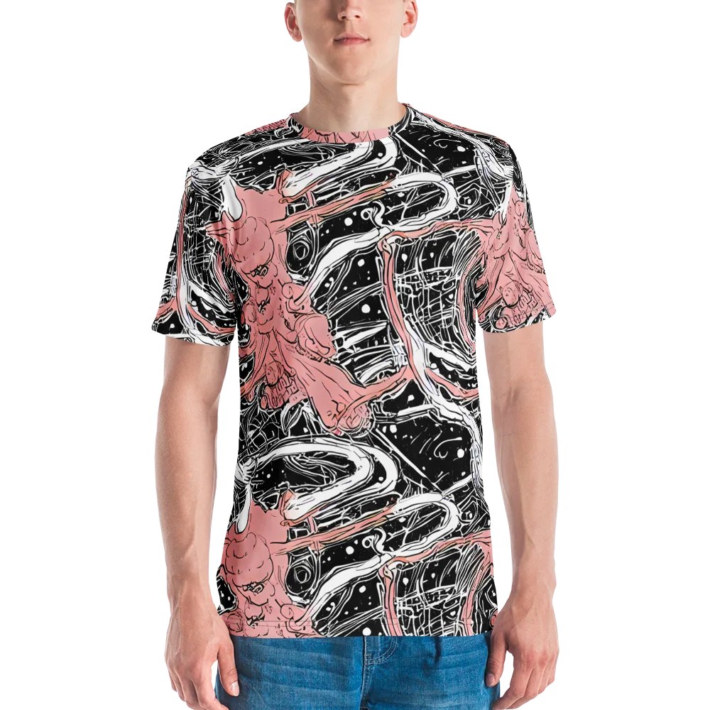 Blush Ink Current on Men's Crew Neck T-Shirt — Front