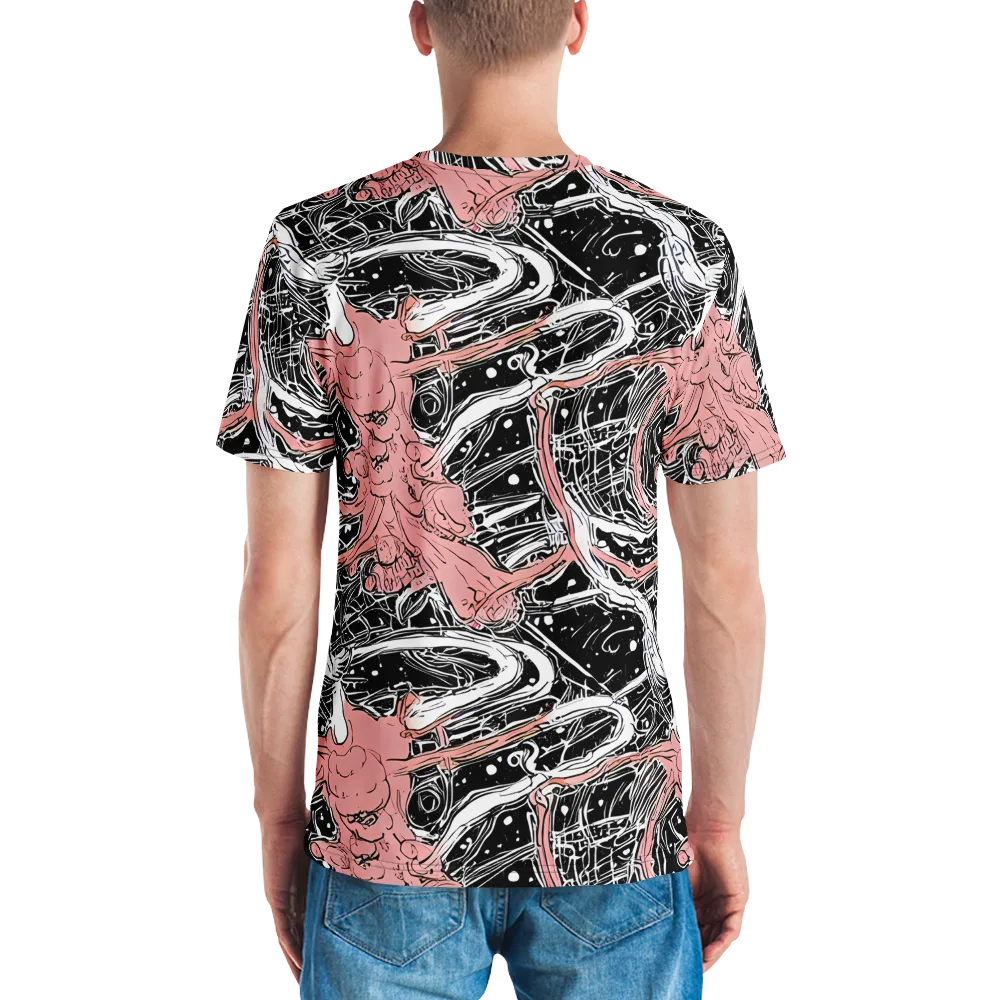 Blush Ink Current on Men's Crew Neck T-Shirt — Back
