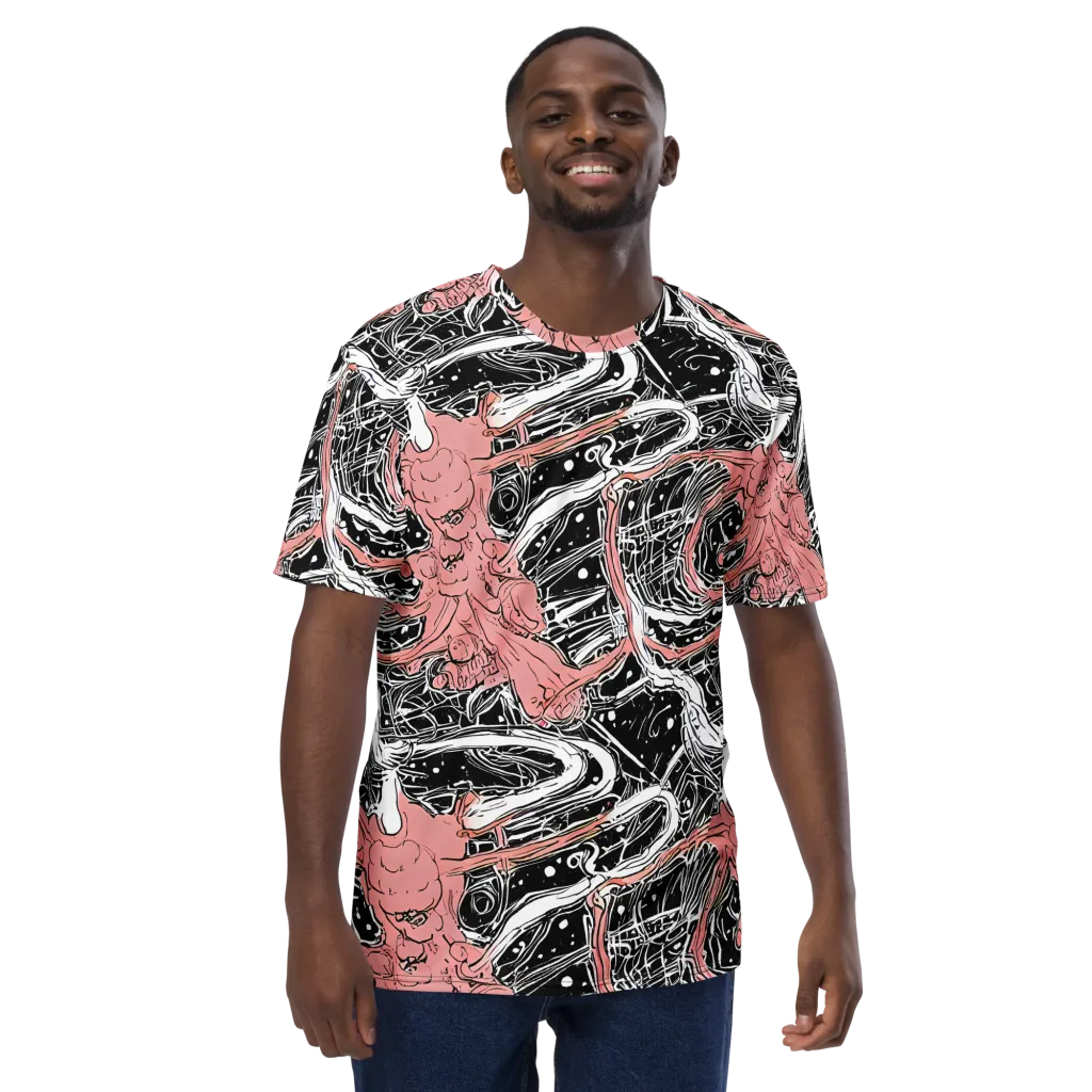 Blush Ink Current on Men's Crew Neck T-Shirt — Front
