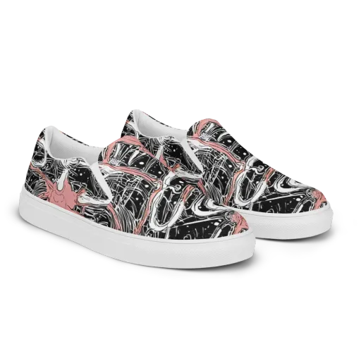 Blush Ink Current on a Men's Slip-On Canvas Shoes