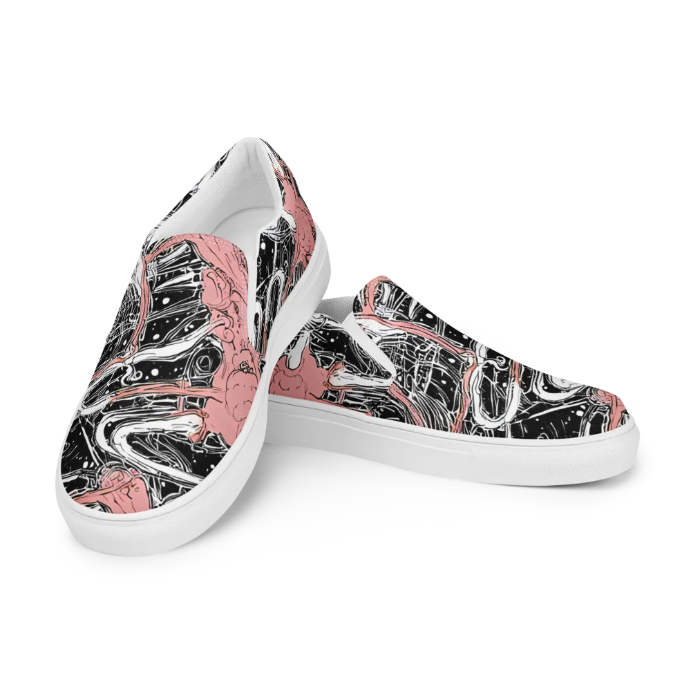 Blush Ink Current on Men's Slip-On Canvas Shoes — Left Front