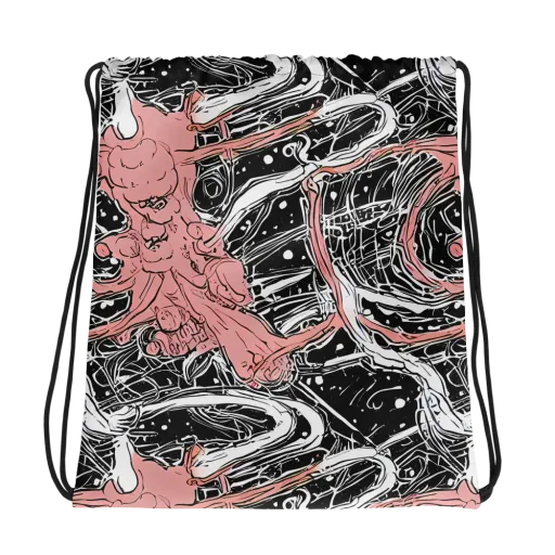 Blush Ink Current on a Drawstring Bag