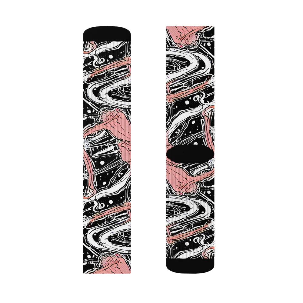 Blush Ink Current on Socks — Left Sock