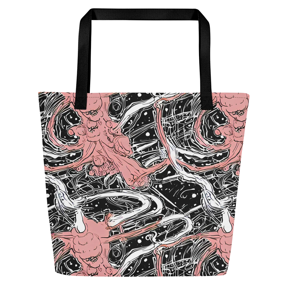Blush Ink Current on Large Tote Bag W/ Pocket — Front