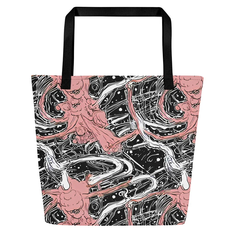 Blush Ink Current on Large Tote Bag W/ Pocket — Front