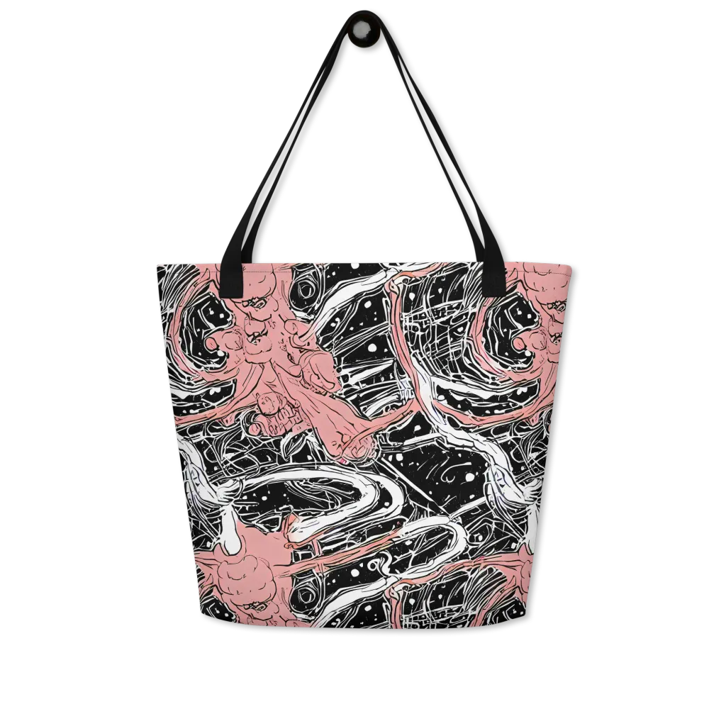 Blush Ink Current on Large Tote Bag W/ Pocket — Front