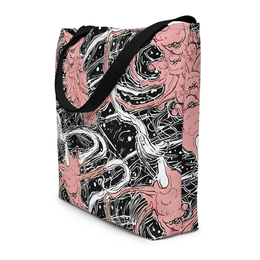 Blush Ink Current on Large Tote Bag W/ Pocket — Front