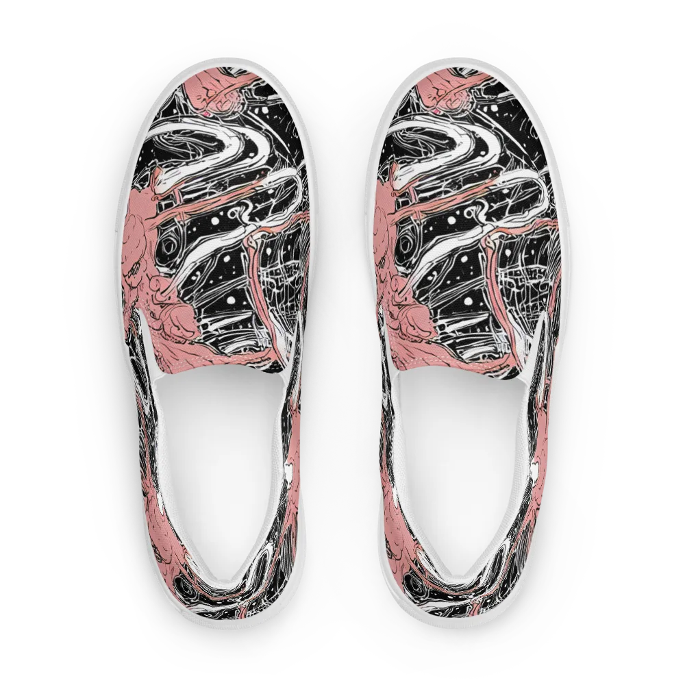 Blush Ink Current on Women's Slip-On Canvas Shoes — Front
