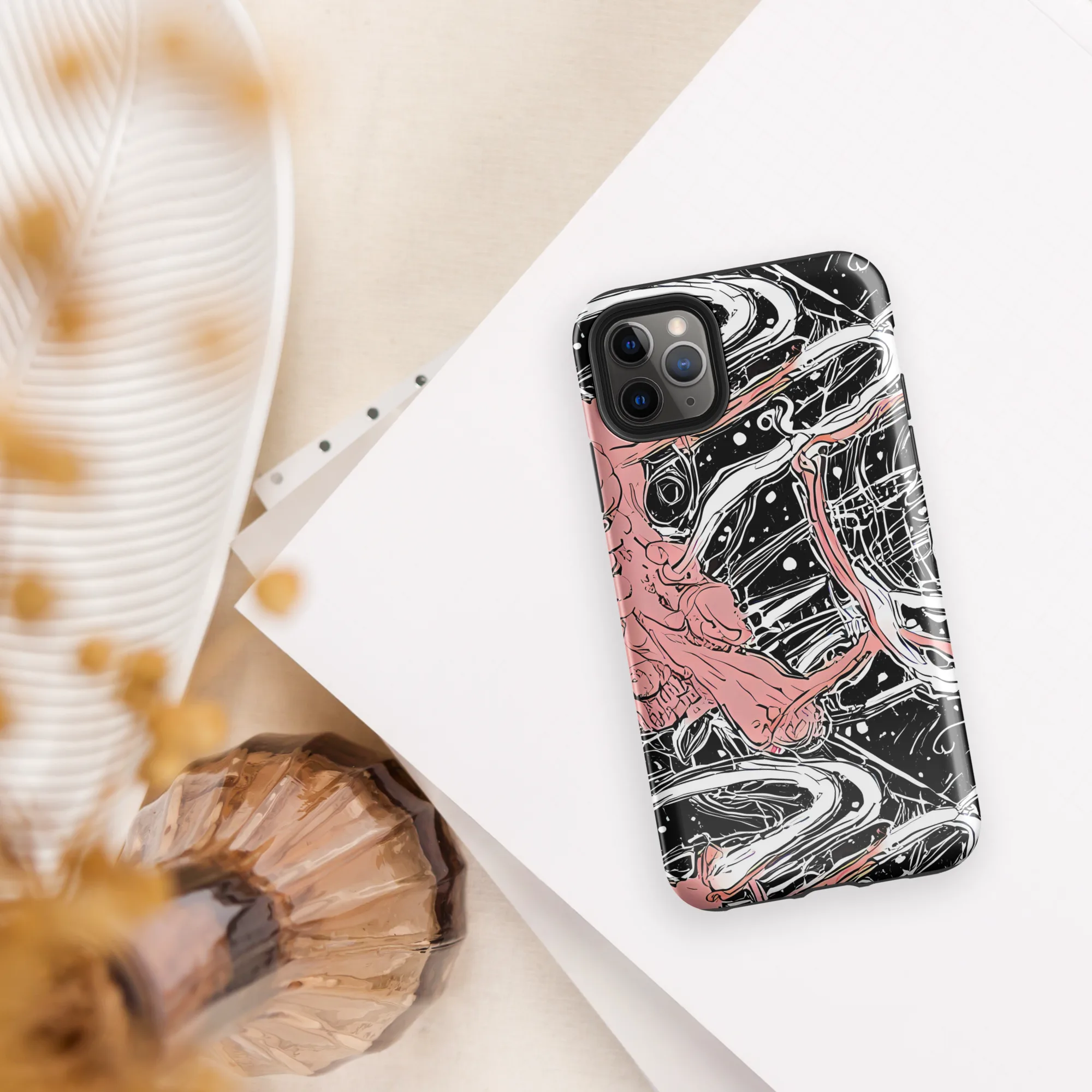 Blush Ink Current on Tough Case for iPhone® — Front