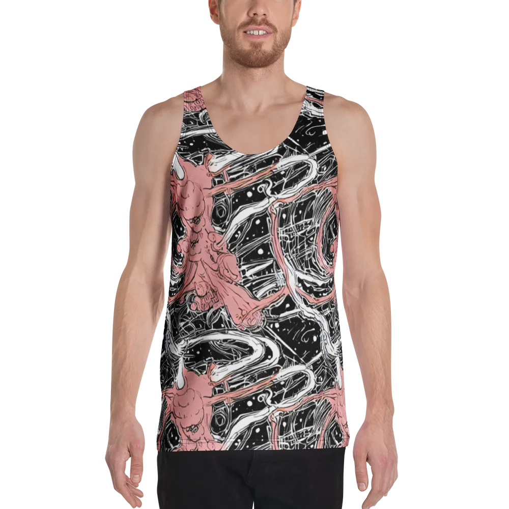 Blush Ink Current on Men's Tank Top — Front