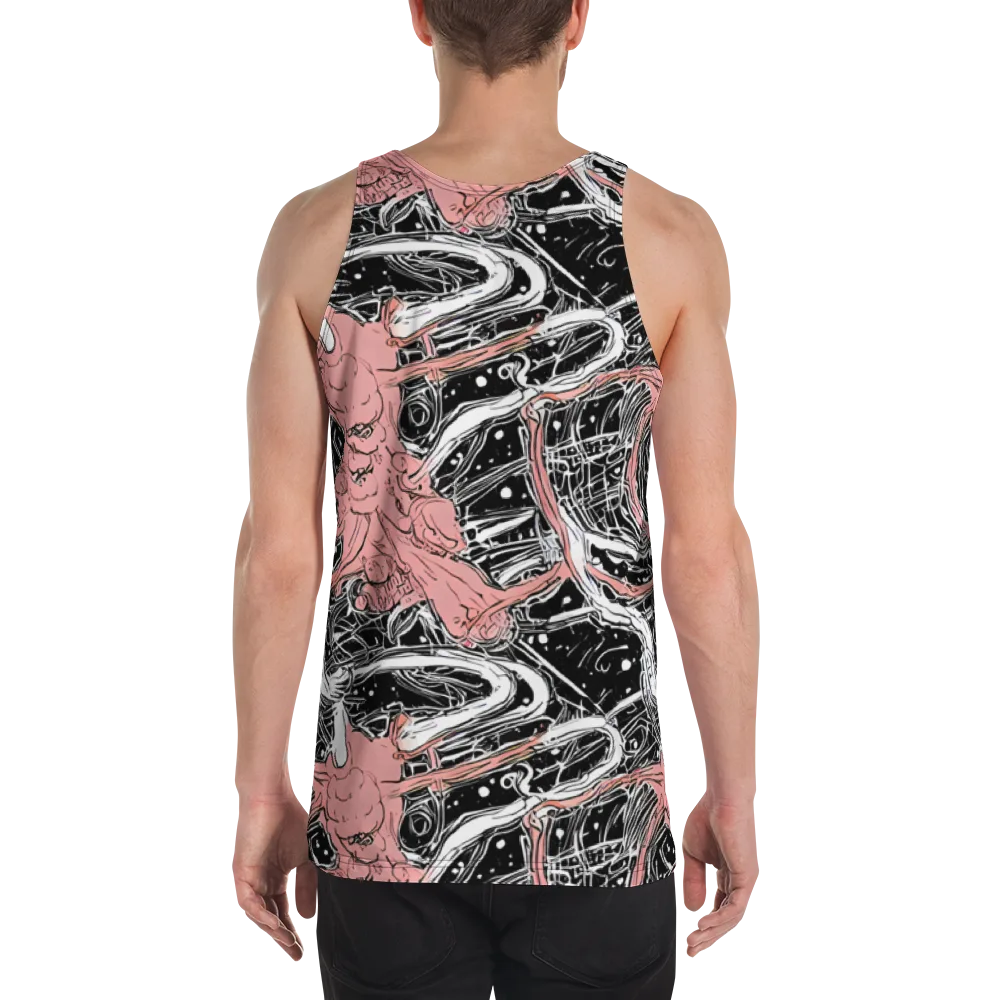 Blush Ink Current on Men's Tank Top — Back
