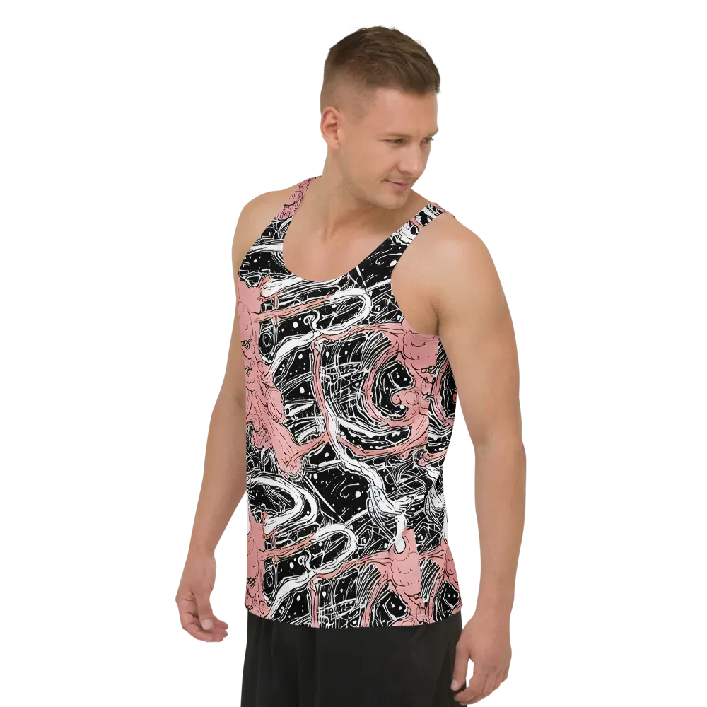Blush Ink Current on Men's Tank Top — Left Front