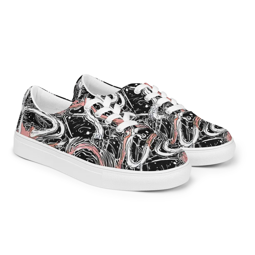 Blush Ink Current on Men's Lace-Up Canvas Shoes — Right Front
