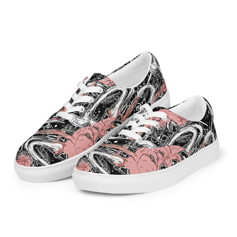 Blush Ink Current on Men's Lace-Up Canvas Shoes — Left Front