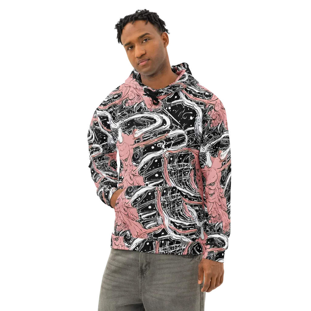 Blush Ink Current on Cotton Hoodie — Left Front