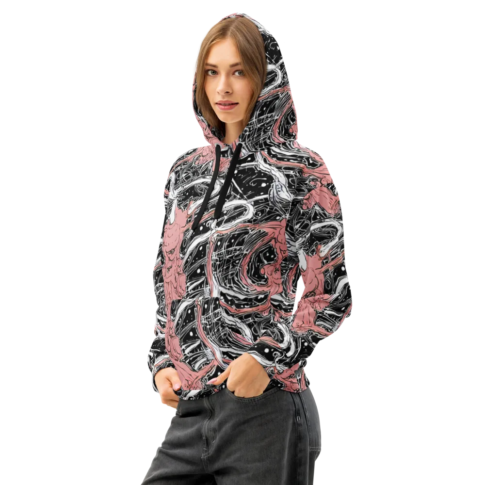 Blush Ink Current on Cotton Hoodie — Left Front