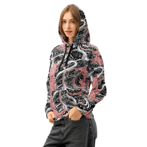 Blush Ink Current on a Cotton Hoodie