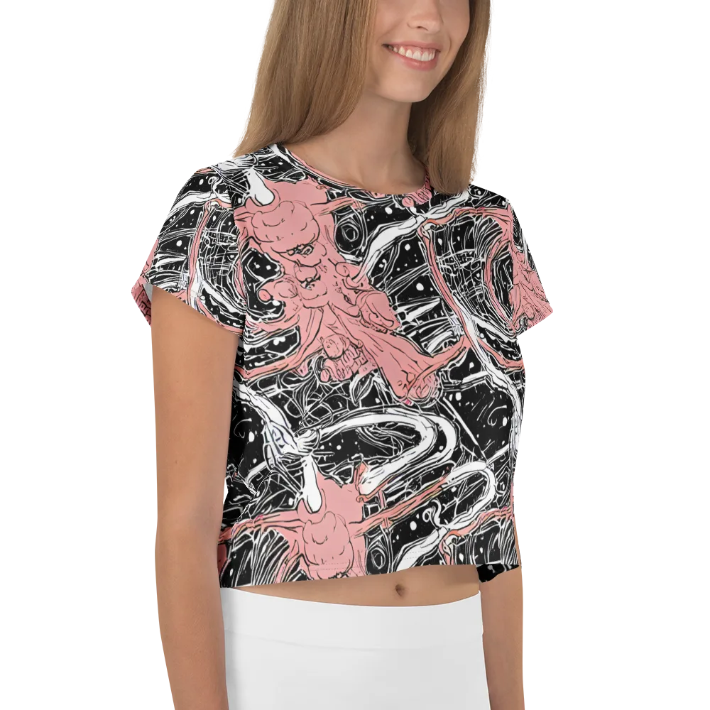 Blush Ink Current on Crop Tee — Right