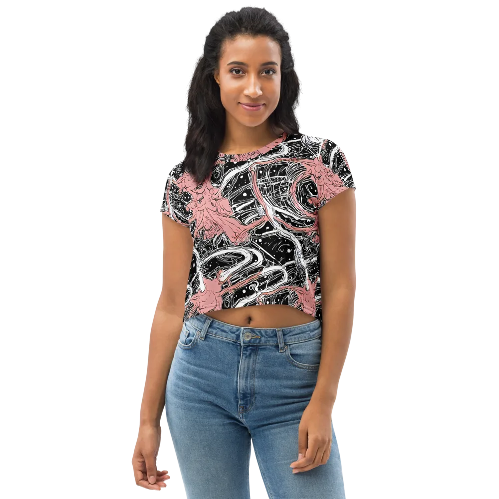 Blush Ink Current on Crop Tee — Front