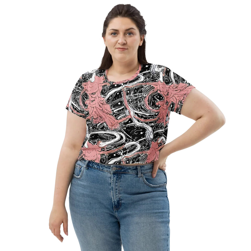Blush Ink Current on Crop Tee — Front