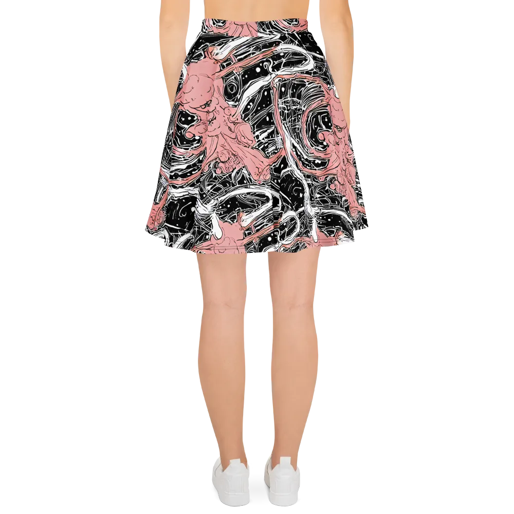 Blush Ink Current on Skater Skirt — Back
