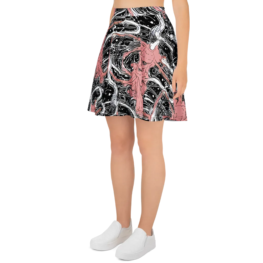 Blush Ink Current on Skater Skirt — Left