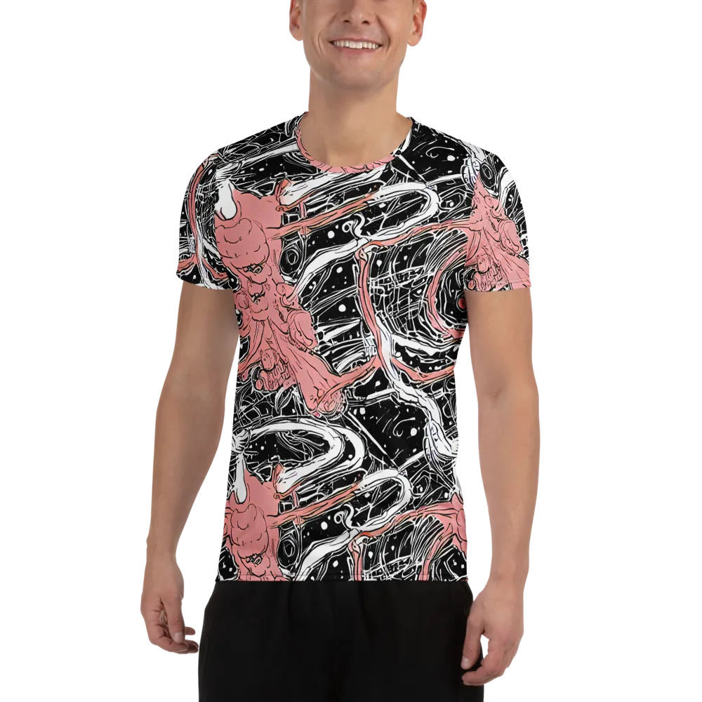 Blush Ink Current on Men's Athletic T-Shirt — Front