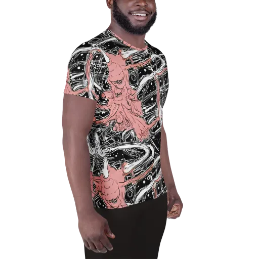 Blush Ink Current on a Men's Athletic T-Shirt