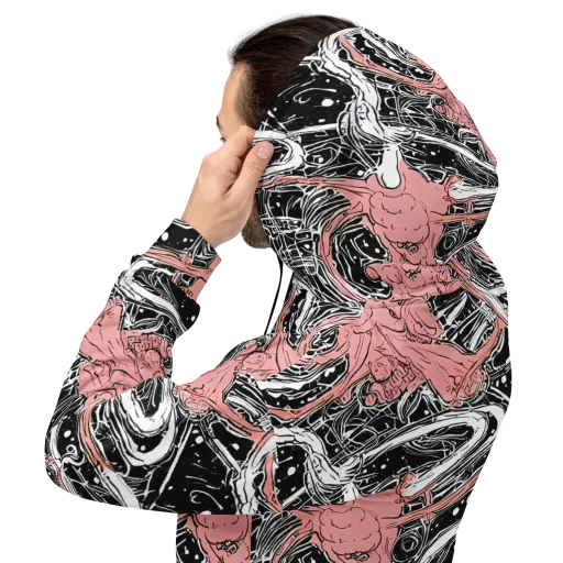 Blush Ink Current on a Hoodie