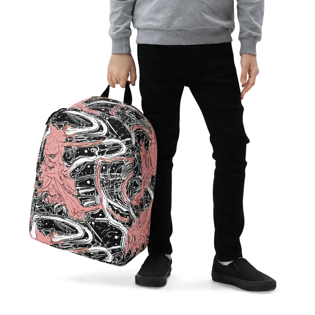 Blush Ink Current on Minimalist Backpack — Zoomed-in