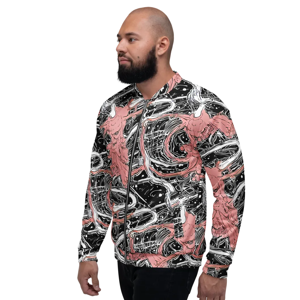 Blush Ink Current on Bomber Jacket — Left