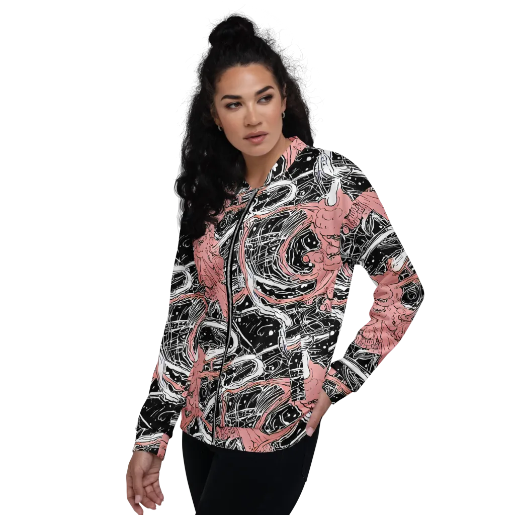 Blush Ink Current on Bomber Jacket — Left