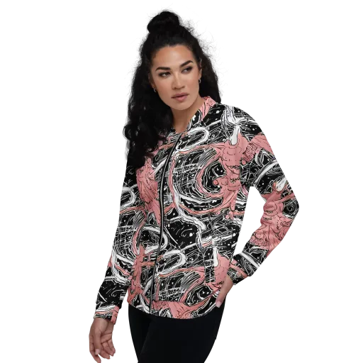 Blush Ink Current on a Bomber Jacket