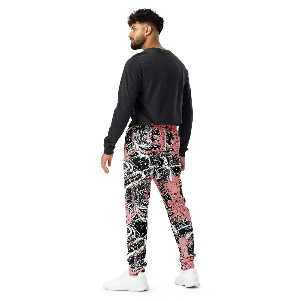 Blush Ink Current on Men's Joggers — Back