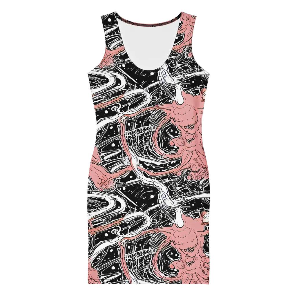 Blush Ink Current on Bodycon Dress — Front