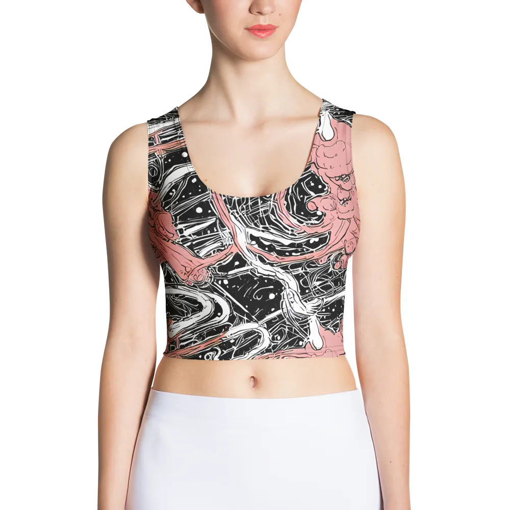 Blush Ink Current on Crop Top — Front