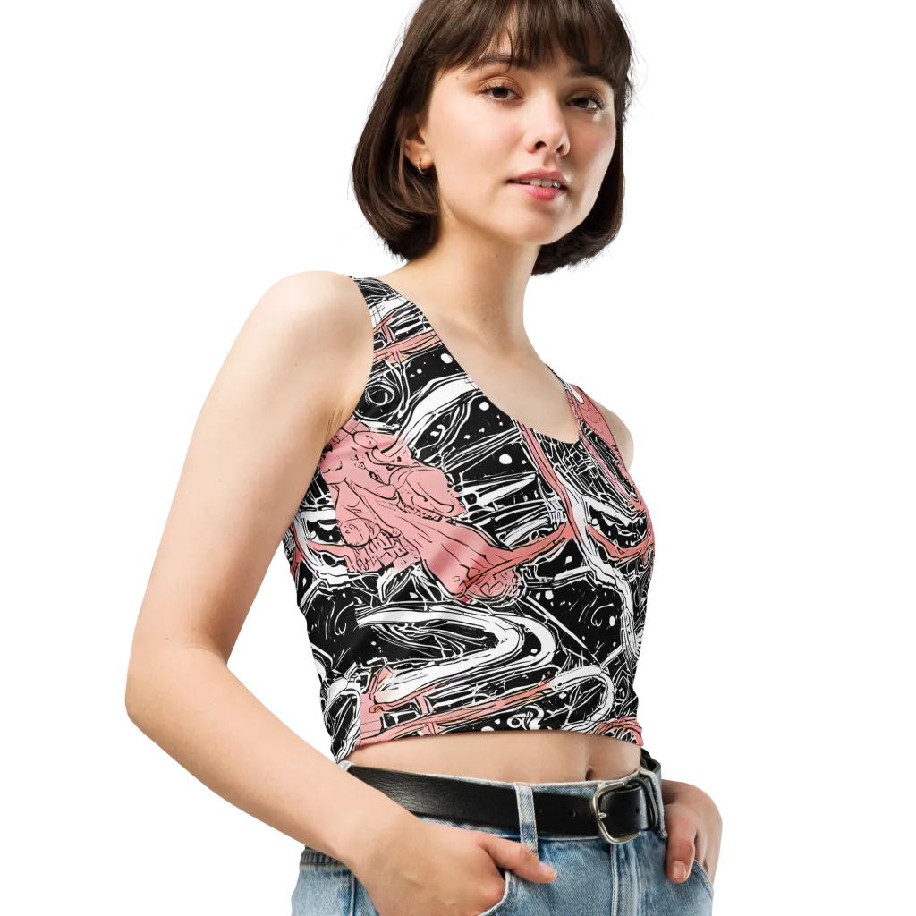 Blush Ink Current on Crop Top — Right Front
